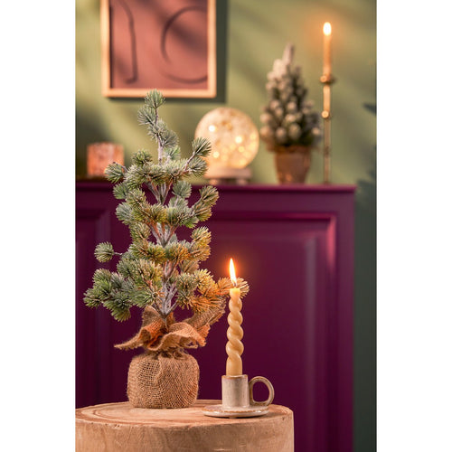 House of Seasons Kunstkerstboom in Jute - H45 x Ø23 cm - Groen Frosted