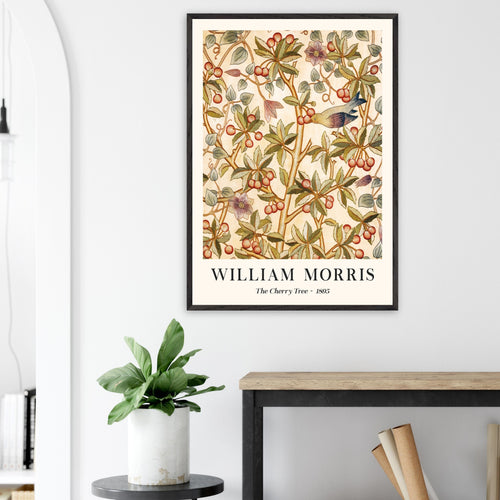 Artfulprints Poster met Lijst William Morris - The cherry tree 1895    - A4 21x29.7 cm - Groen