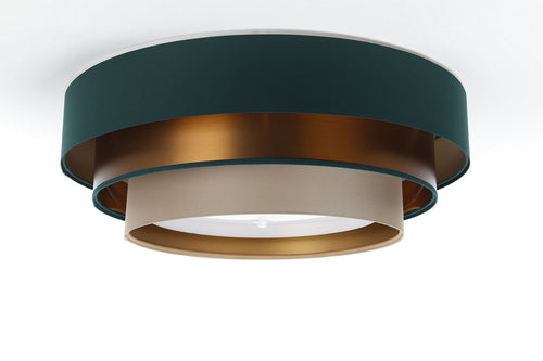 bpskoncept Plafondlamp Triniti - flessengroen satijn - koper - Ø 60 cm
