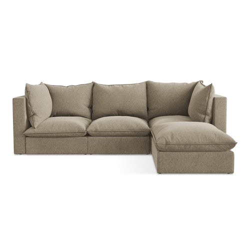 LaMiaSofa hoekbank rechts Ravenna - velours - beige - 255x165x77