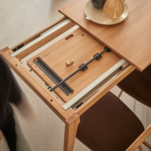 Tikamoon Uitschuifbare tafel van massief eikenhout 6-12 personen. - Naturel