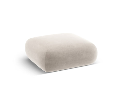 Cosmopolitan Design Poef Nolio 2-zits, flueel lichtbeige - 100x100x36cm