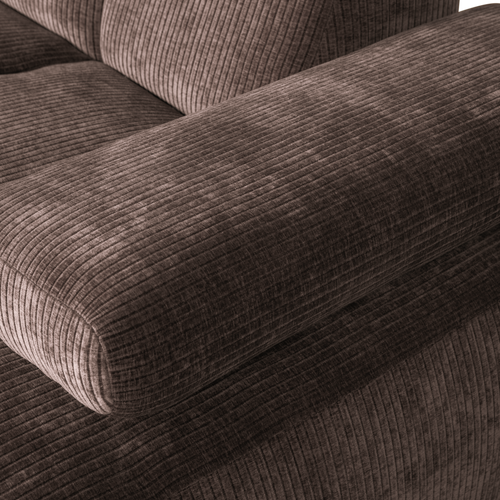 WOOOD chaise longue rechts Mojo - Geweven Ribstof - Bruin - 74x284x160 - vtwonen shop