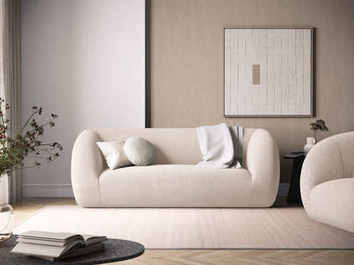 Cosmopolitan Design Bank Essen 2-zits, boucle, beige - 95x210x86cm