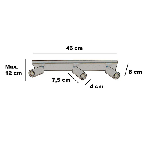 Freelight spot Scolo - 3 lichts - 46  x 12   cm - beige