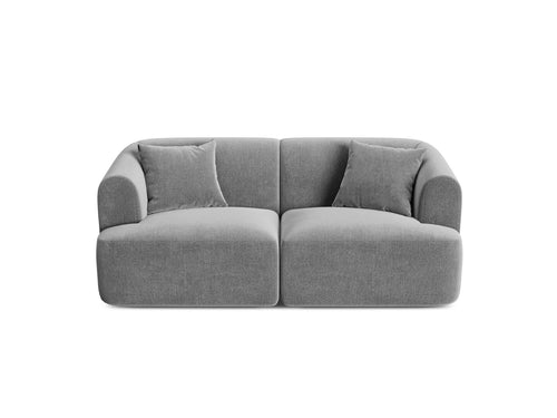 Cosmopolitan Design Modulaire bank Campi 2-zits, flueel grijs - 90x180x70cm