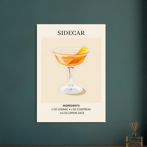 Artfulprints  Sidecar cocktail I - Ingrediënten   poster 30x40 cm - vtwonen shop