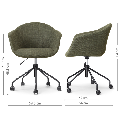 Nolon Nout-Otis bureaustoel forestgroen - zwart onderstel