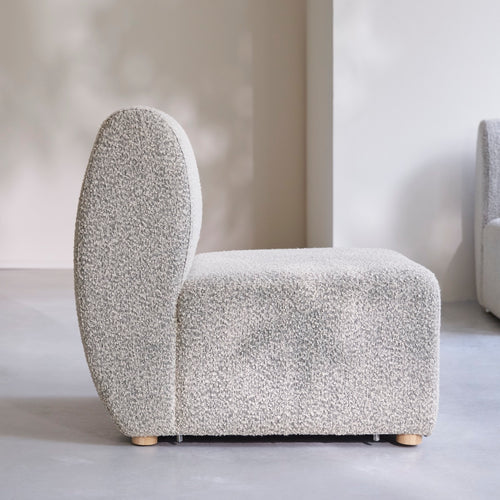 Tikamoon Modulaire fauteuil van massief acaciahout en grijze stof - Grijs