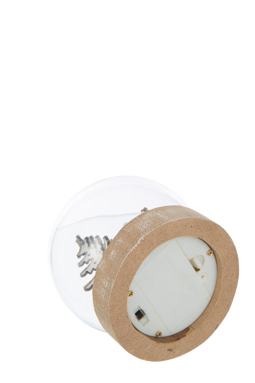 J-Line waterbal Kerstman - multiplex - wit/goud - LED lichtjes - vtwonen shop