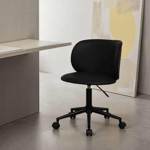 Furnhouse bureaustoel Bobo - Zwart - Kunstleer - 56x57x71