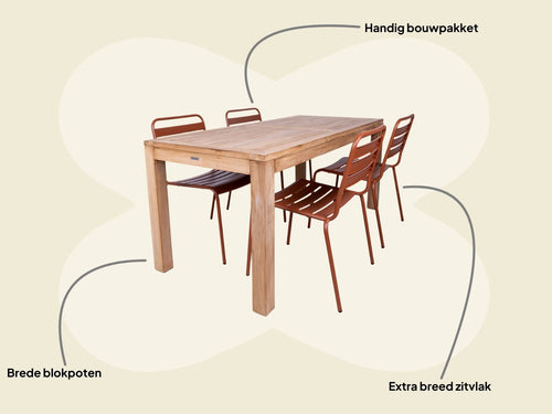 MaximaVida tuinset Java 150 cm roestbruin
