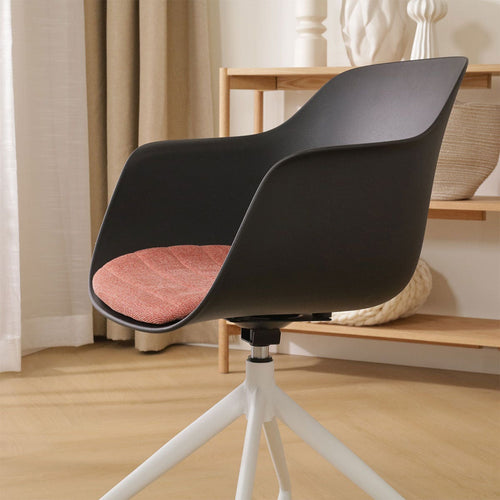 Nolon Nola-Liz Eetkamerstoel Zwart - Terracotta - Draaibaar - Wit - vtwonen shop