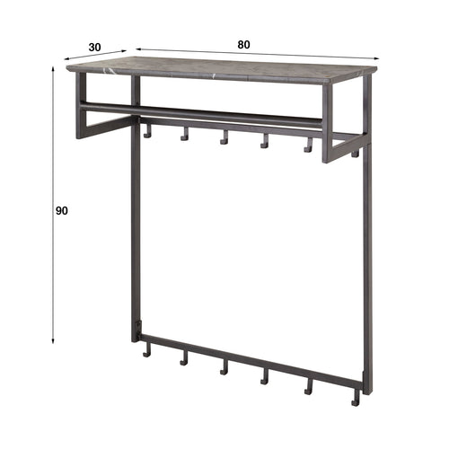 Giga Meubel Kapstok Roede - Zwart Metaal - 12 Haken - 80x30x90cm - vtwonen shop