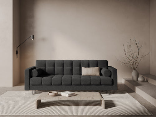 Cosmopolitan Design Slaapbank met opbergdoos Bali 3-zits, boucle donkergrijs - 84x222x105cm