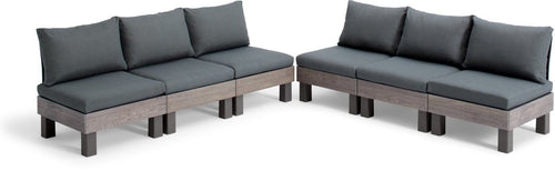 Keter Signature Elements Loungeset - 6 personen - met groene kussens - Cappuccino/Ashwood