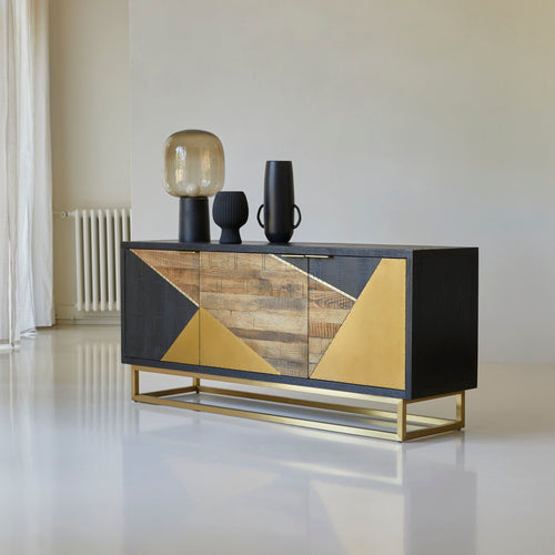 Tikamoon Eiken tv-meubel 160 cm - Zwart - vtwonen shop