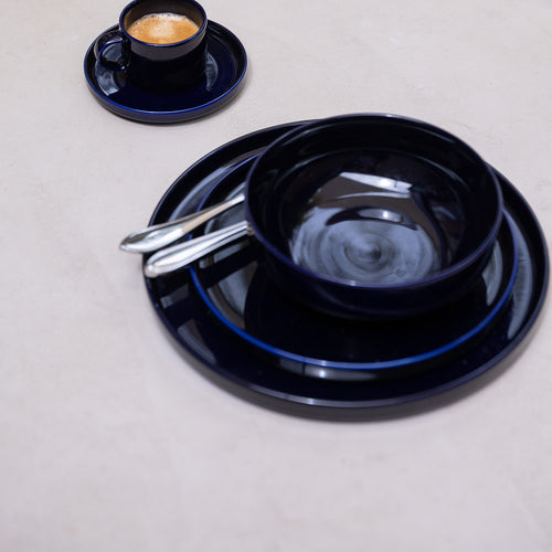 S|P Collection - Kom 15,5xH6cm midnight blue Aster - Set van 4