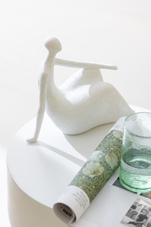 J-Line decoratie Dames Zittend Modern - polyresin - mat wit - 2 stuks - vtwonen shop