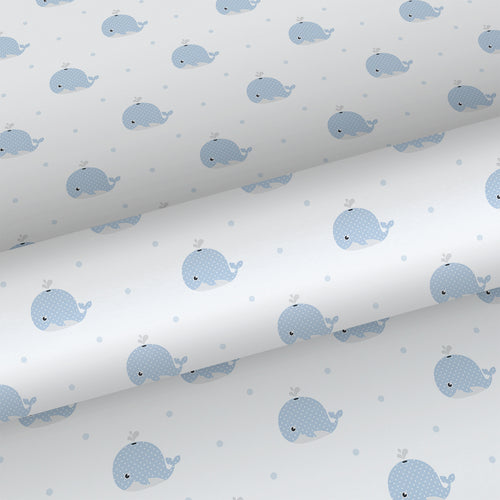 Sanders & Sanders behang walvissen blauw en wit - 53 cm x 10 m - 640563