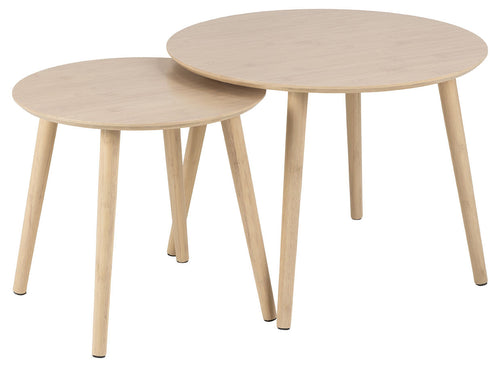 Rebellenclub Salontafel Tjalmo - ø60/ø45cm - Bamboe - set van 2