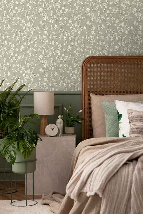 Borastapeter behang bloesemtak groen - 53 cm x 10.05 m - 660358 - vtwonen shop