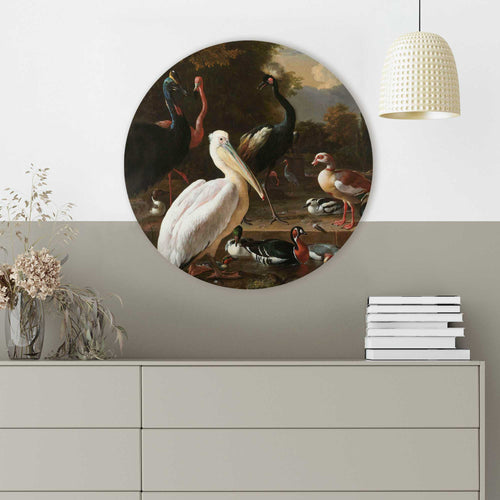 Reinders glasschilderij d'Hondecoeter - de Pelikaan - Ø 50cm