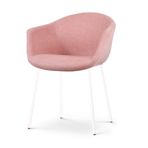 Nolon Nora-Otis Eetkamerstoel Zacht Roze - met Armleuning - Wit - vtwonen shop