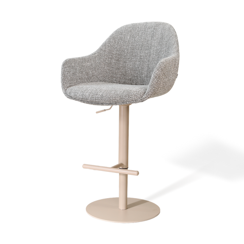 Nolon Niva-Mae tulp barkruk grijs blend verstelbaar - beige poten