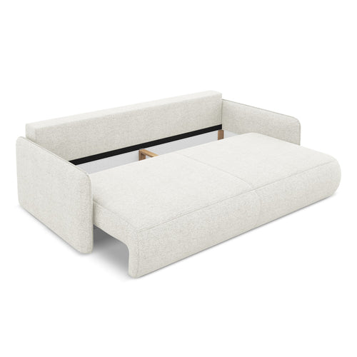 LaMiaSofa 3-zits slaapbank Palermo - chenille stof - wit - 216x105x86