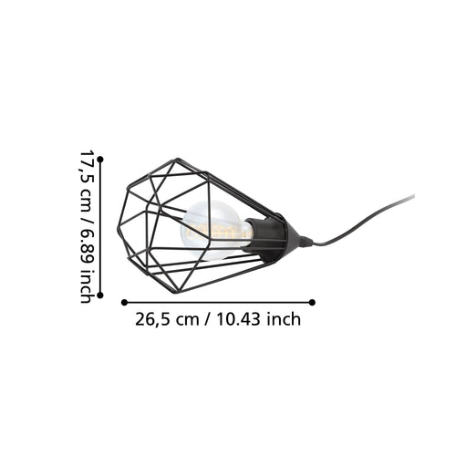 EGLO tafellamp Tarbes - e27 - ø 17,5 cm - zwart - vtwonen shop