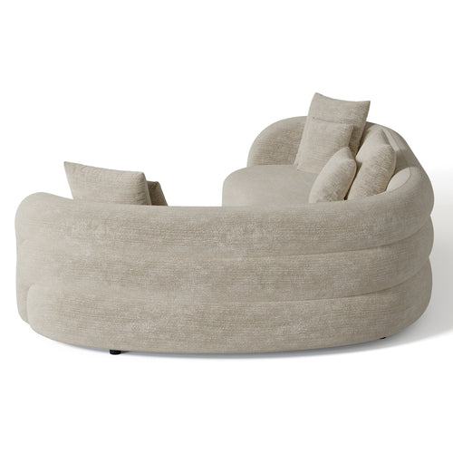 Sia Home - Hoekbank rechts VICTORIA - Fluweel met structuur - Mol - 290cm