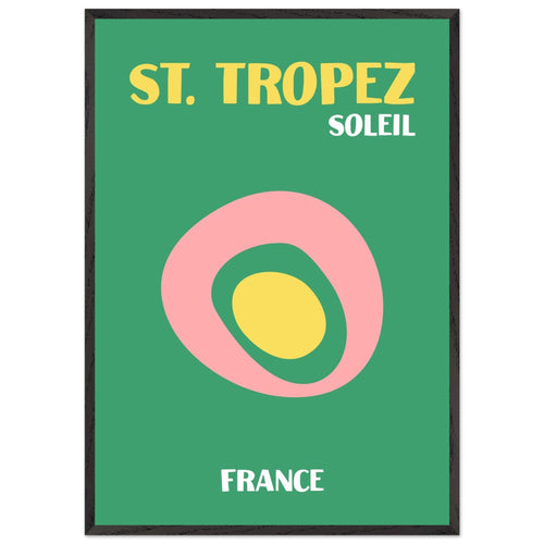 Artfulprints Poster met Lijst Frankrijk - St. Tropez   - 70x100 cm - Groen