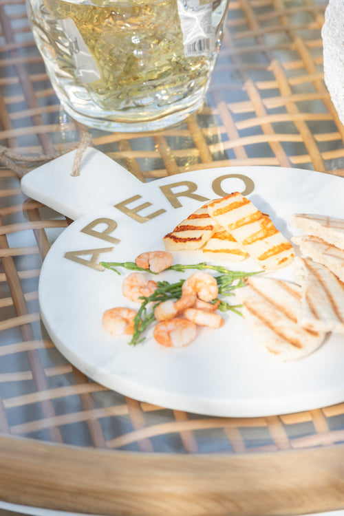 J-Line snijplank Rond Apero Marmer - steen - wit - vtwonen shop