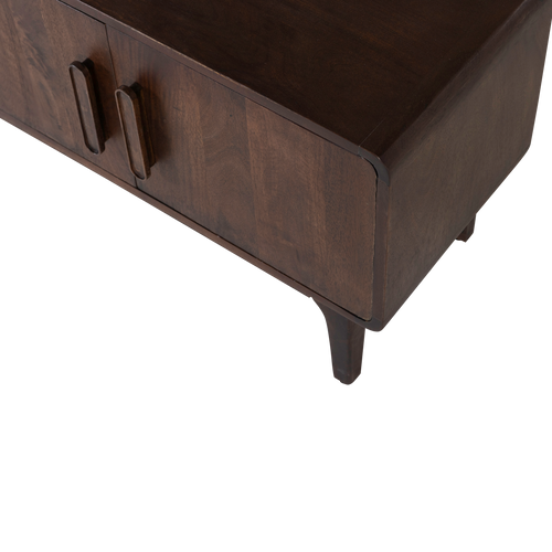 WOOOD tv meubel 150 cm Liya - Mangohout - Donkerbruin - 50x150x35
