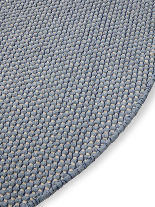 benuta wollen vloerkleed Rocco - blauw - ø 150 cm