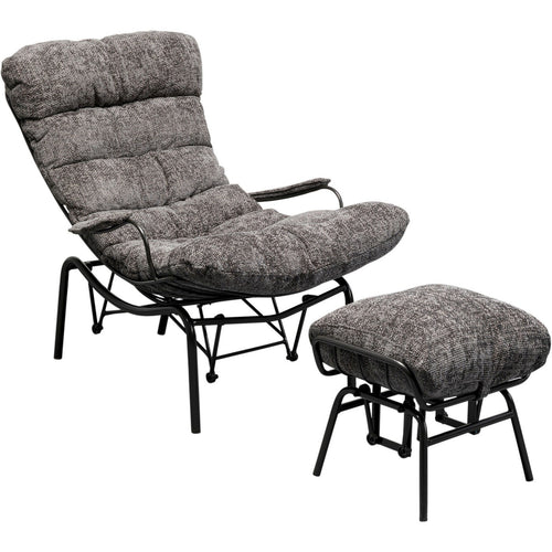 Kare Design Fauteuil en Voetensteun Vienna Swing grijs - vtwonen shop