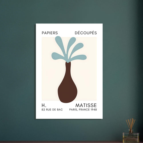 Artfulprints  Matisse - Ocean flower turquoise   poster 30x40 cm - vtwonen shop