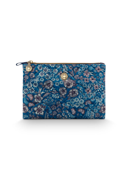 Pip Studio - Charly Make-up Tasje Dames - Daisy Dreams - Blauw - 24x1x15.5cm - vtwonen shop