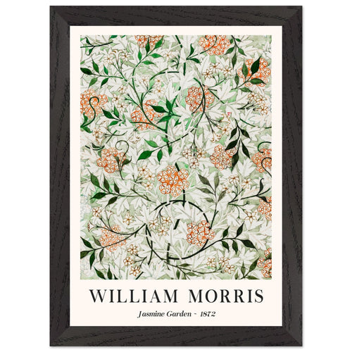 Artfulprints Poster met Lijst William Morris - Jasmine garden   - A4 21x29.7 cm - Groen