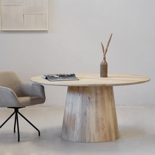 Giga Meubel Eettafel Yasmijn - Rond - Mangohout - 120cm - vtwonen shop