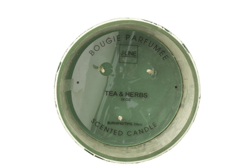 J-Line geurkaars Spiegel - glas - groen - vtwonen shop