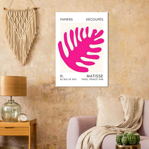 Artfulprints Poster met Lijst Matisse – Coral bloom pink   - A4 21x29.7 cm - Roze