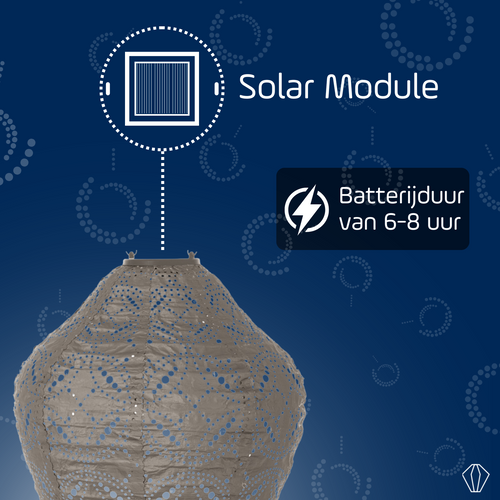 LUMIZ Solar Lampion Mandela Jar - 30 cm - Taupe
