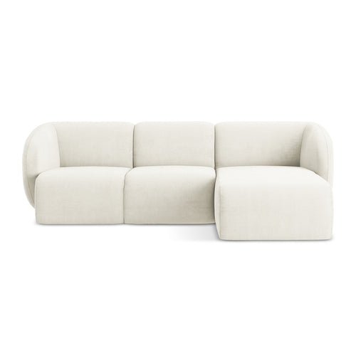 LaMiaSofa hoekbank rechts Cervo - chenille stof - wit - 248x166x89