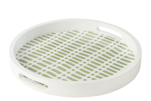 J-Line plateau Rond met Handvaten - hout - geel/naturel - vtwonen shop