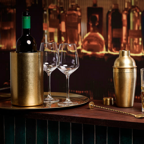 Bonbistro - Wijnkoeler 12xH19cm dubbelwandig antique goud Bar