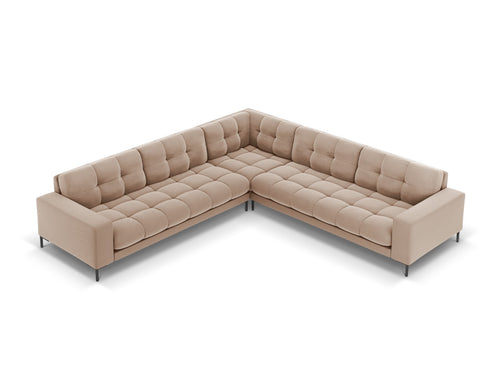 Cosmopolitan Design Symmetrische hoekbank Bali 6-zits, flueel, beige - 256x256x75cm