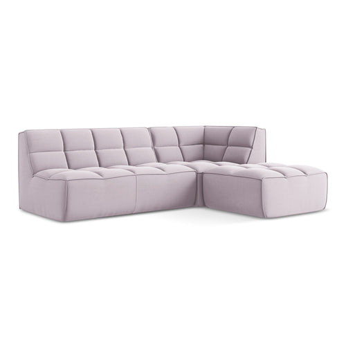 LaMiaSofa Modulaire hoekbank rechts Belluno - velours - lavendel - 258x178x75