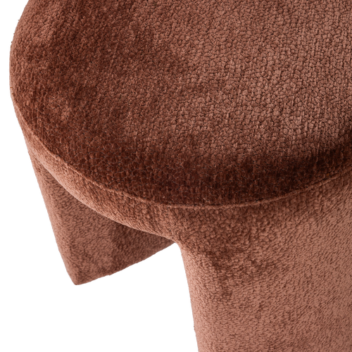 WOOOD gestoffeerde kruk Charlie - Structuur Stof - Roestbruin - 47x45x45